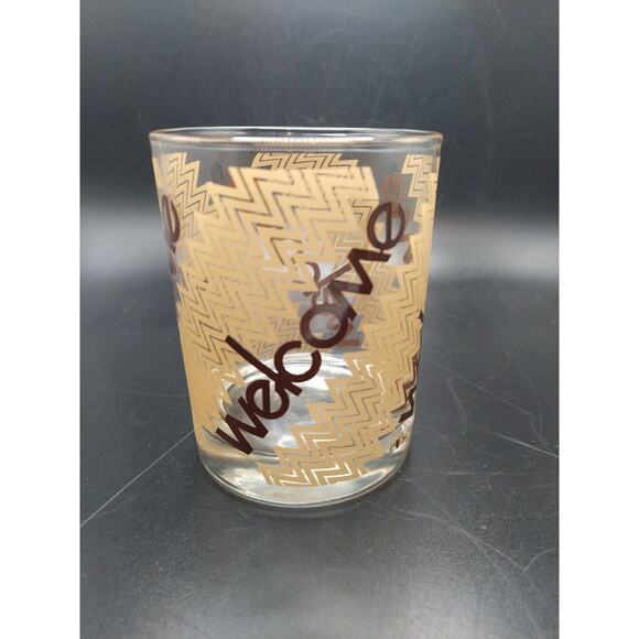 Vintage Cera "Welcome" Mid-Century Lowball Glasses – Set of 4 - Picture 5 of 7